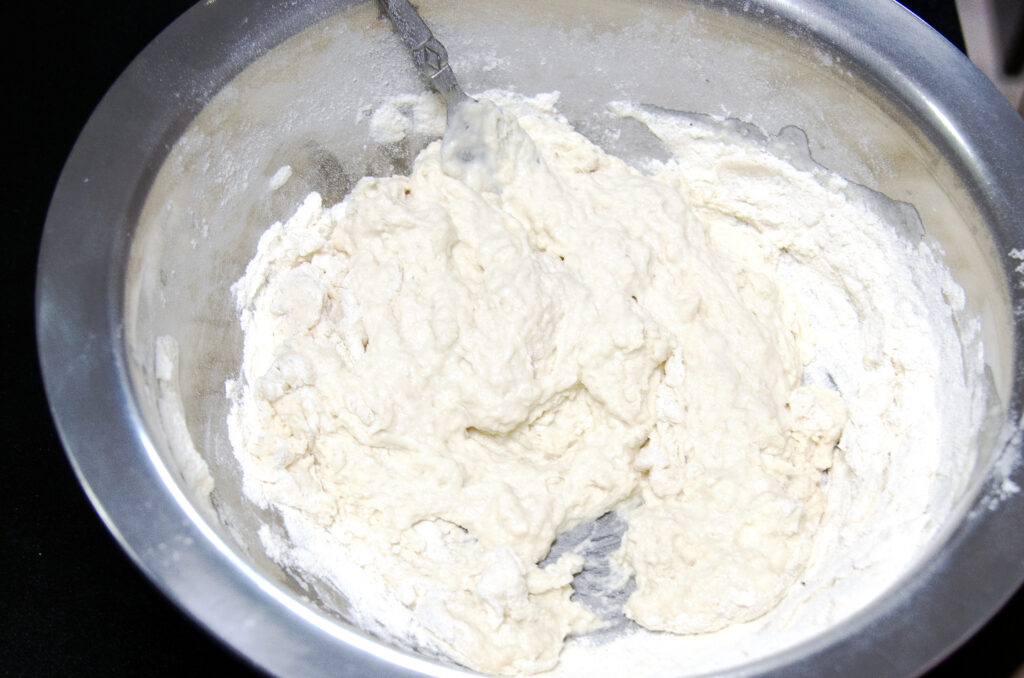 kneading the dough for the batbut, a Moroccan flatbread.
замешиваем тесто для батбутов - морокканских лепешек