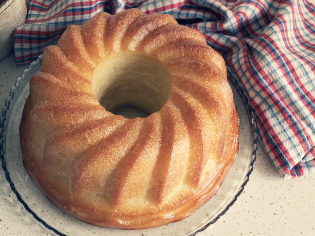 rum baba on a plate